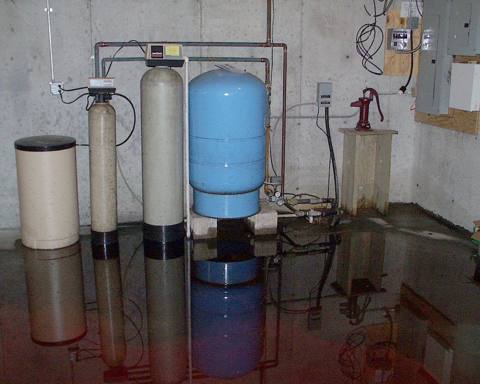 standing water around water treatment tanks