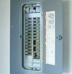 breaker panel with its dead-front on
